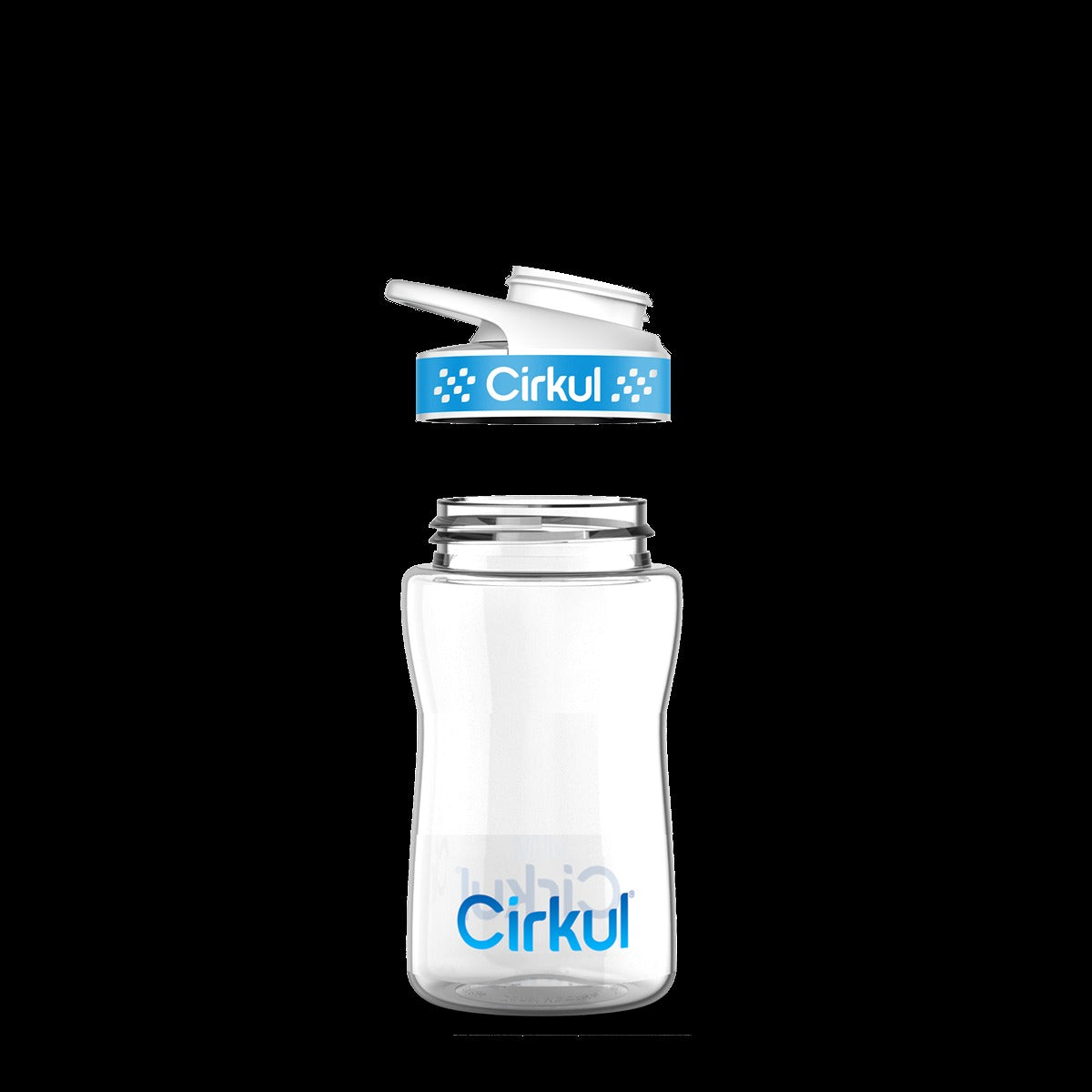 12oz. Plastic Bottle with Blue Comfort Grip Lid