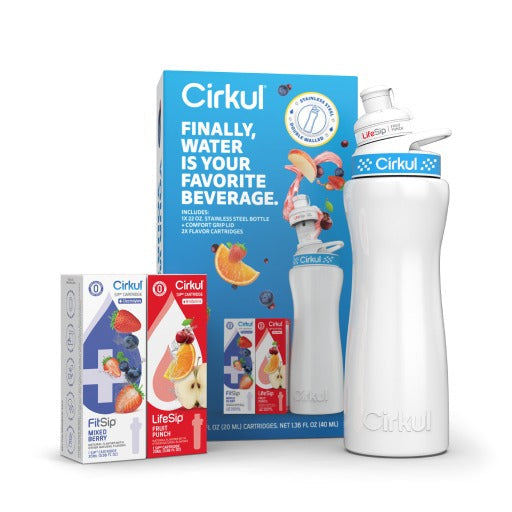 Base: 22oz White Stainless Steel Bottle Starter Kit