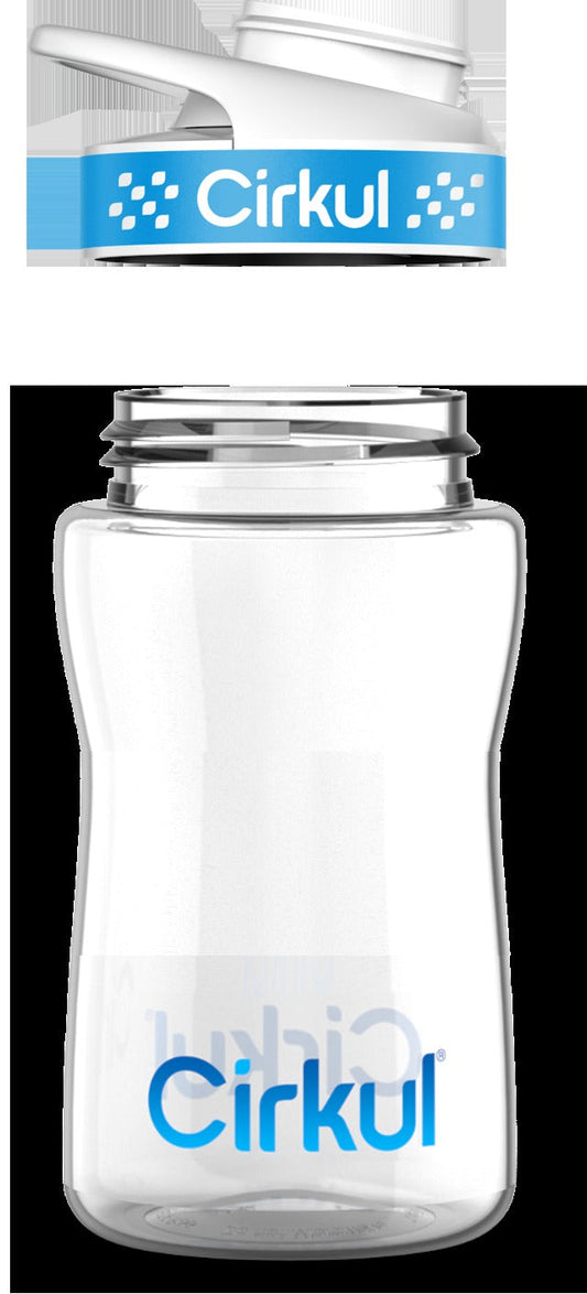 FREE 12oz. Plastic Bottle & Blue Comfort Grip Lid