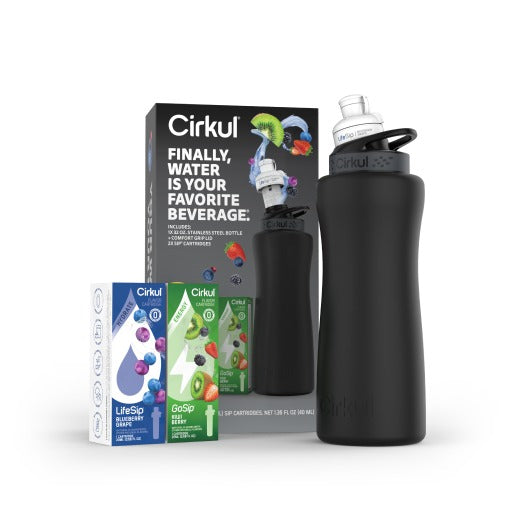 Base: 32oz Matte Black Stainless Steel Bottle Starter Kit