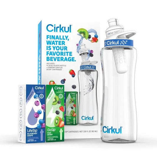 Starter Kit: 32oz. Stainless Steel Bottle, Lid, & Cartridges