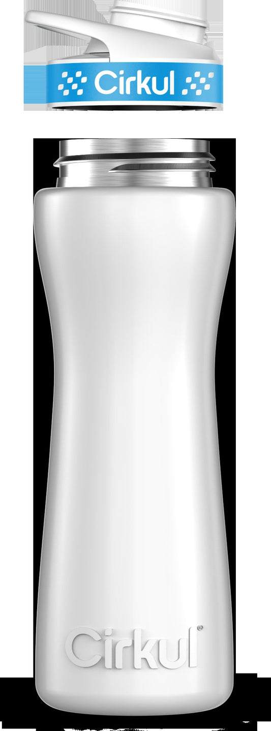 FREE 22oz. White Stainless Steel Bottle & Blue Comfort Grip Lid