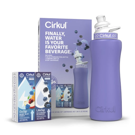 Base: 32oz Matte Periwinkle Stainless Steel Bottle Starter Kit
