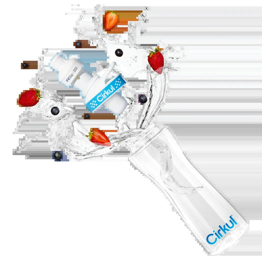 22oz. Plastic Bottle & Blue Comfort Grip Lid