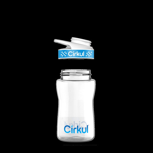 12oz. Plastic Bottle with Blue Comfort Grip Lid